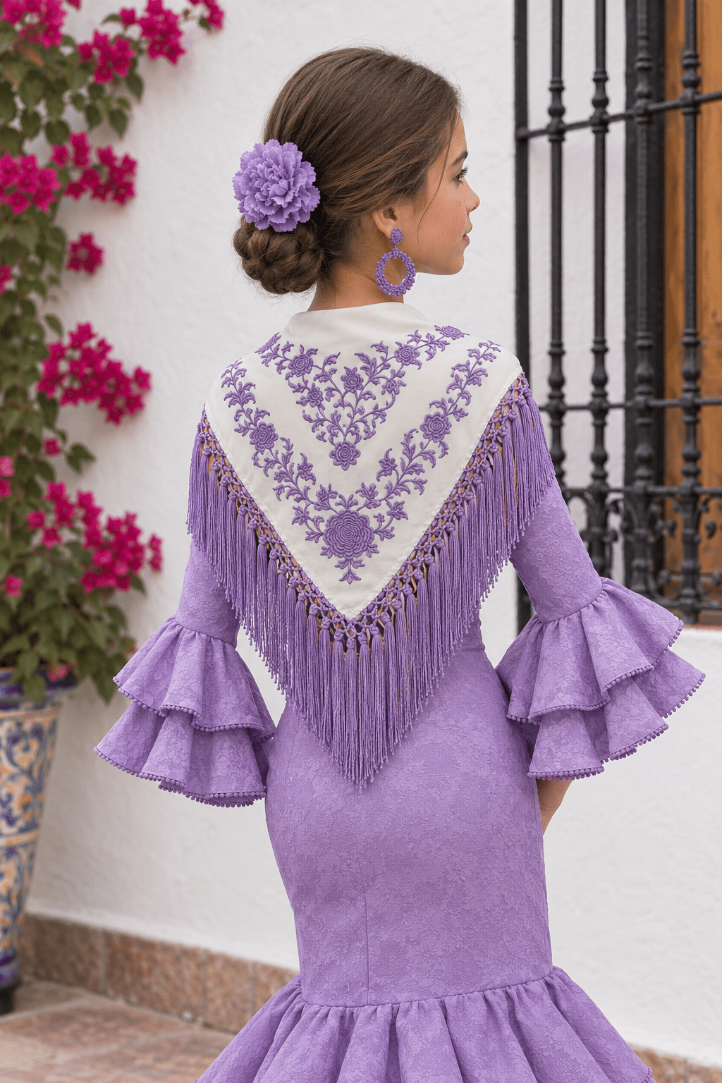 MANTONCILLO BODADO FLORES CANTILLANA - La Flamencona Accesorios