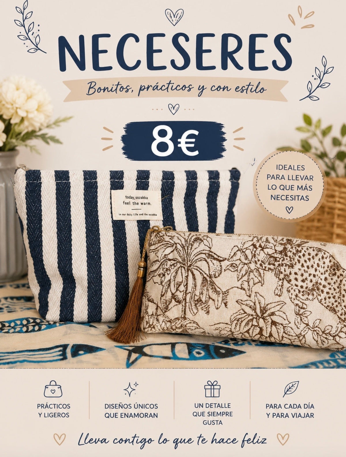 Neceser de tela - La Flamencona Accesorios