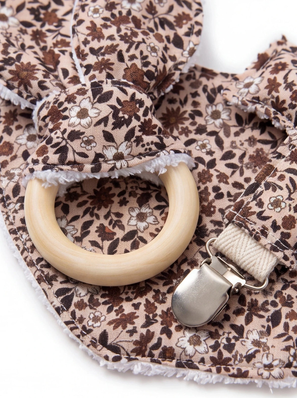 Pack babero chupetero Cruz juguete - La Flamencona Accesorios