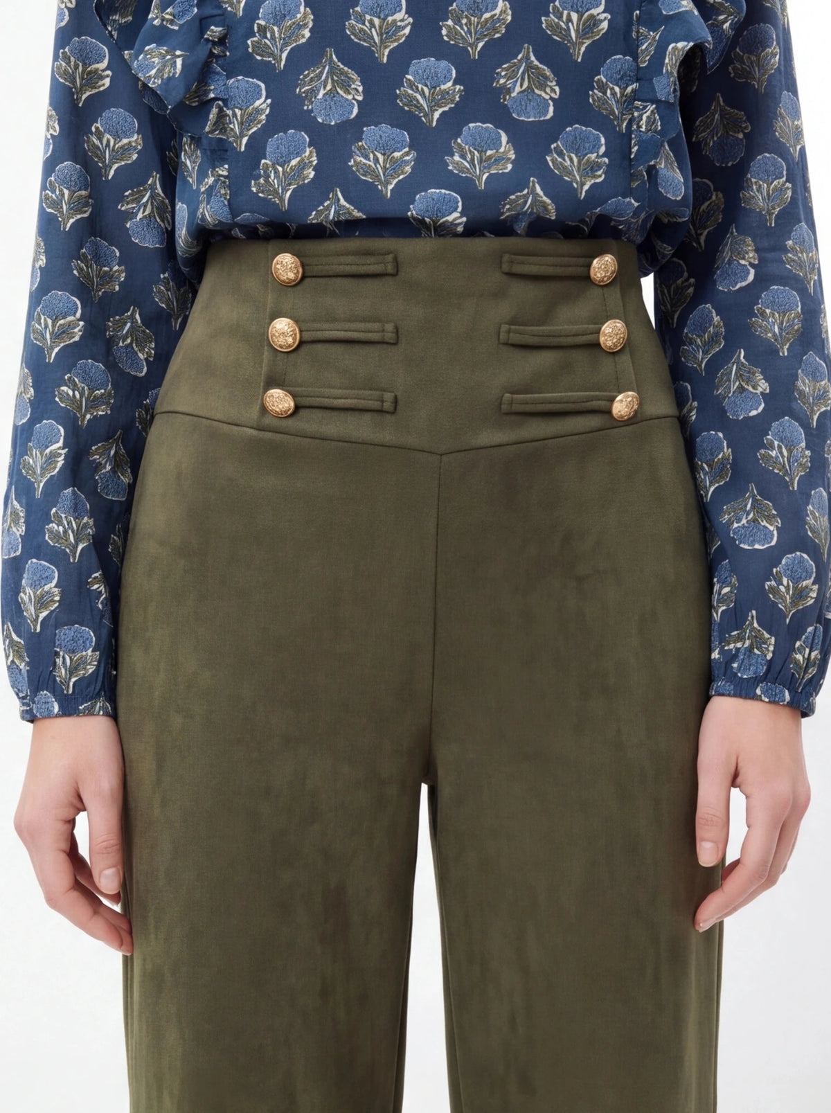 Pantalón antelina caqui - La Flamencona Accesorios