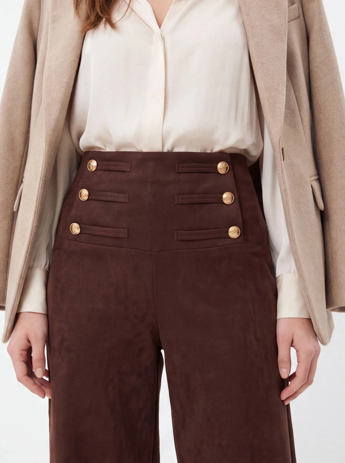 Pantalón antelina chocolate - La Flamencona Accesorios