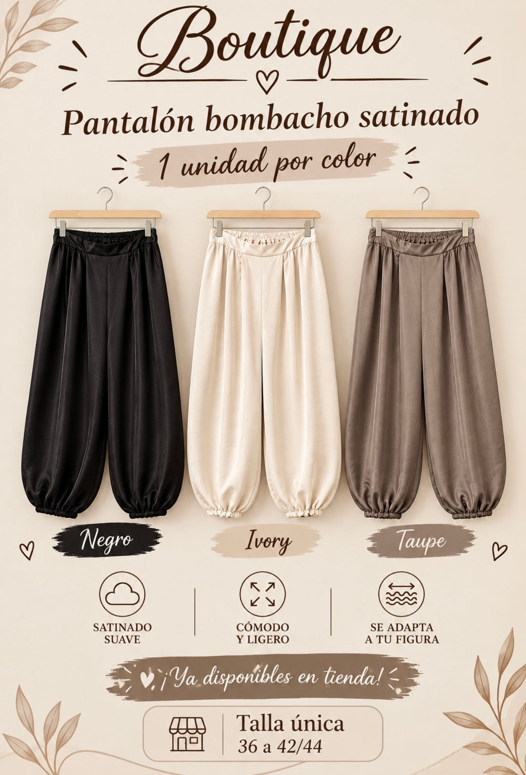 Pantalón bombacho satinado - La Flamencona Accesorios