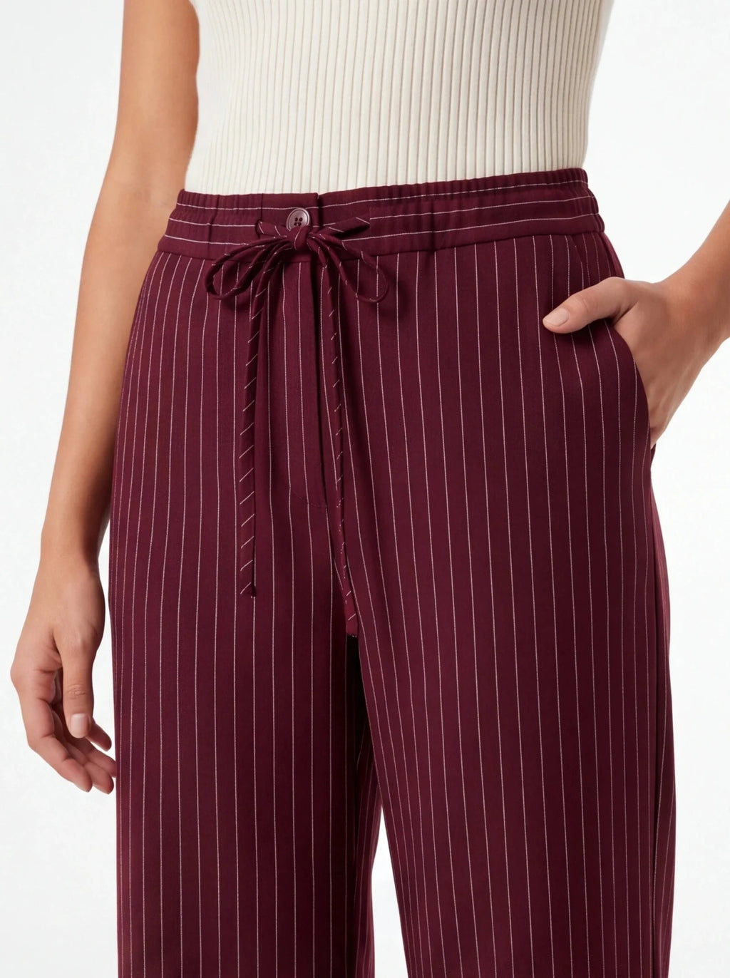 Pantalón rayas diplomáticas Burdeos - La Flamencona Accesorios