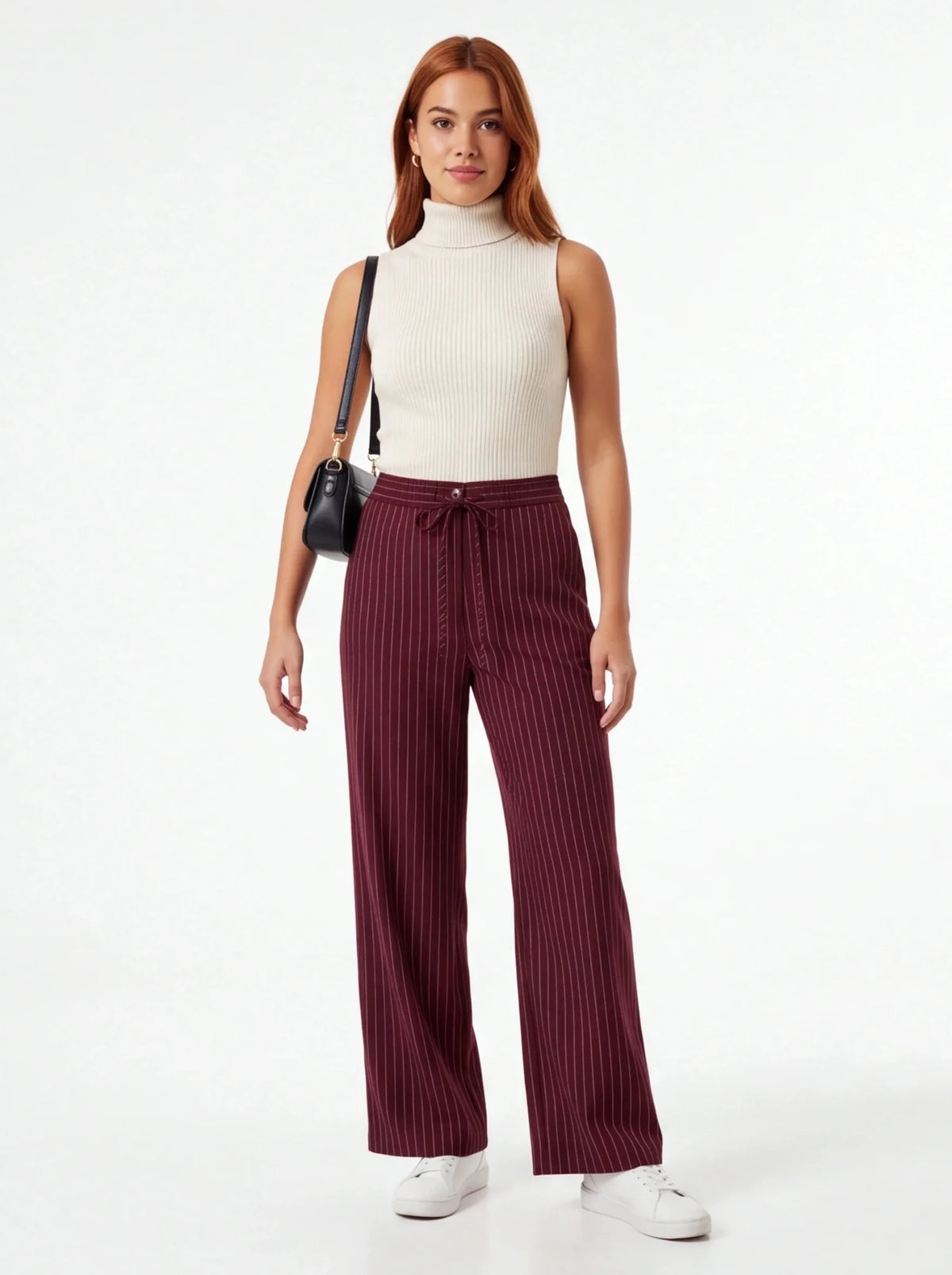 Pantalón rayas diplomáticas Burdeos - La Flamencona Accesorios