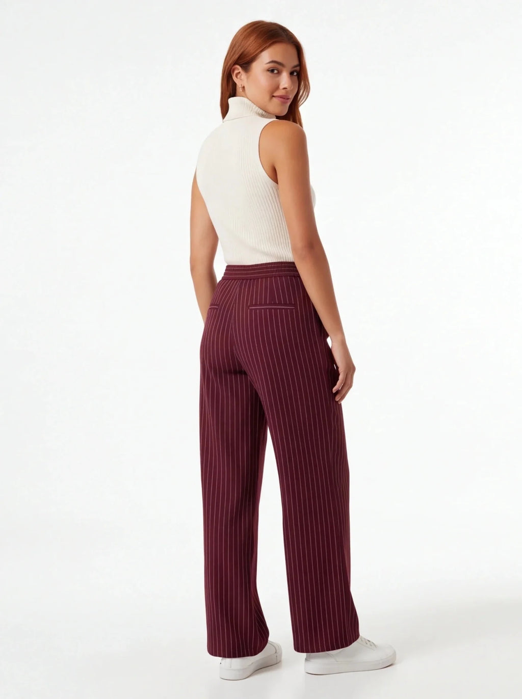 Pantalón rayas diplomáticas Burdeos - La Flamencona Accesorios