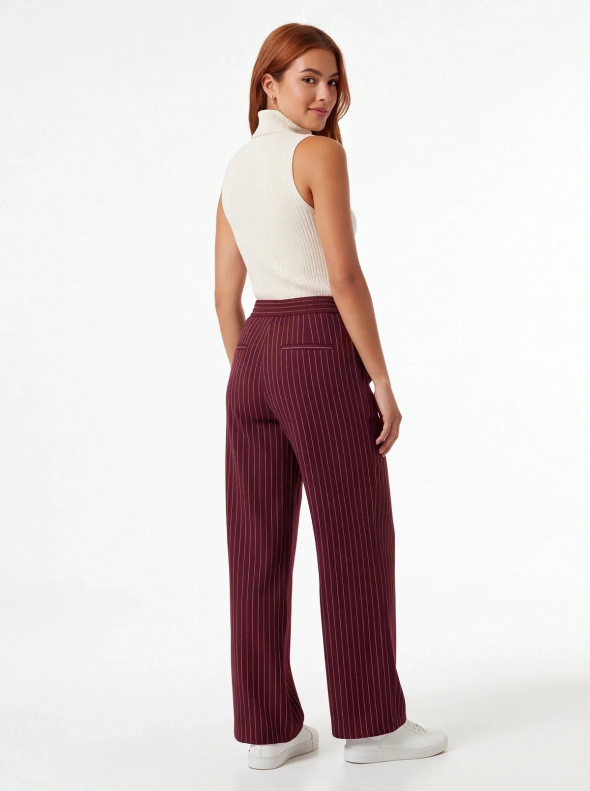 Pantalón rayas diplomáticas Burdeos - La Flamencona Accesorios