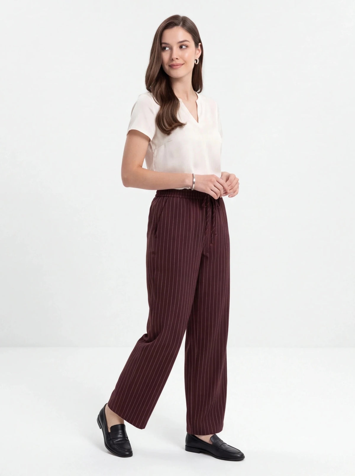 Pantalón rayas diplomáticas Burdeos - La Flamencona Accesorios
