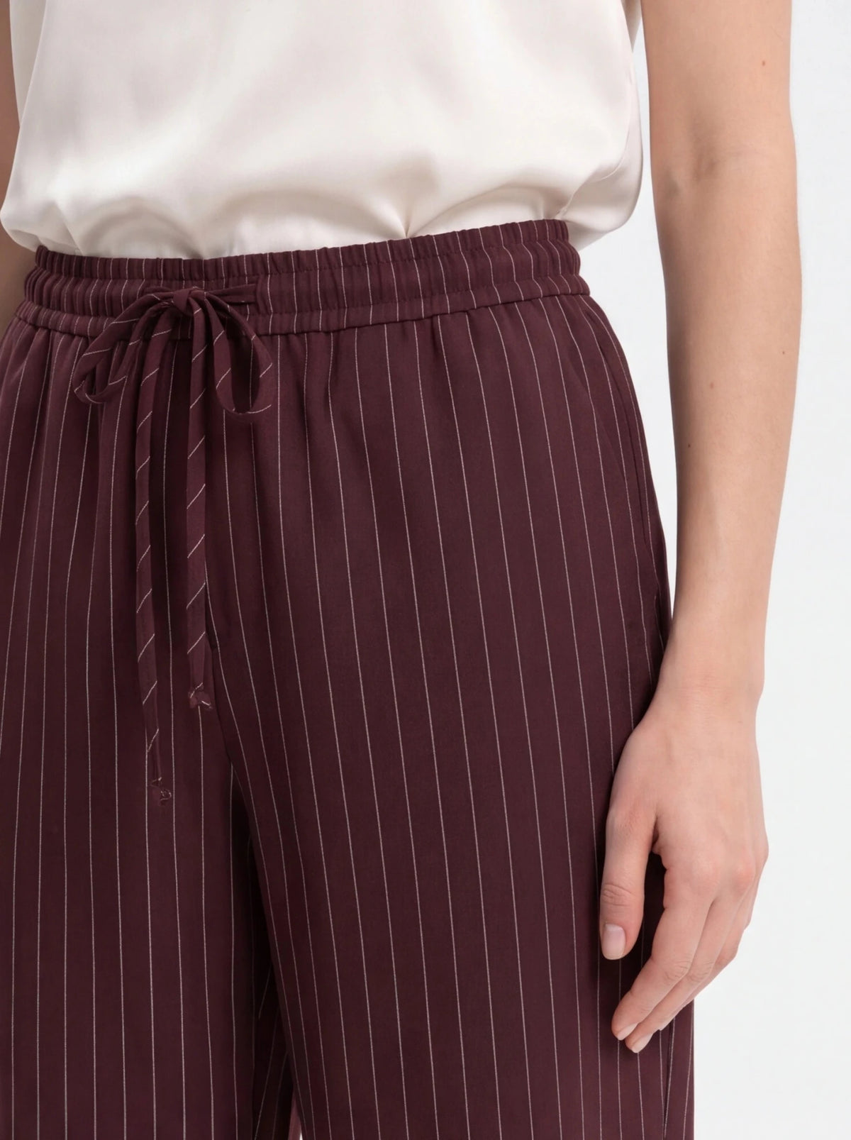 Pantalón rayas diplomáticas Burdeos - La Flamencona Accesorios