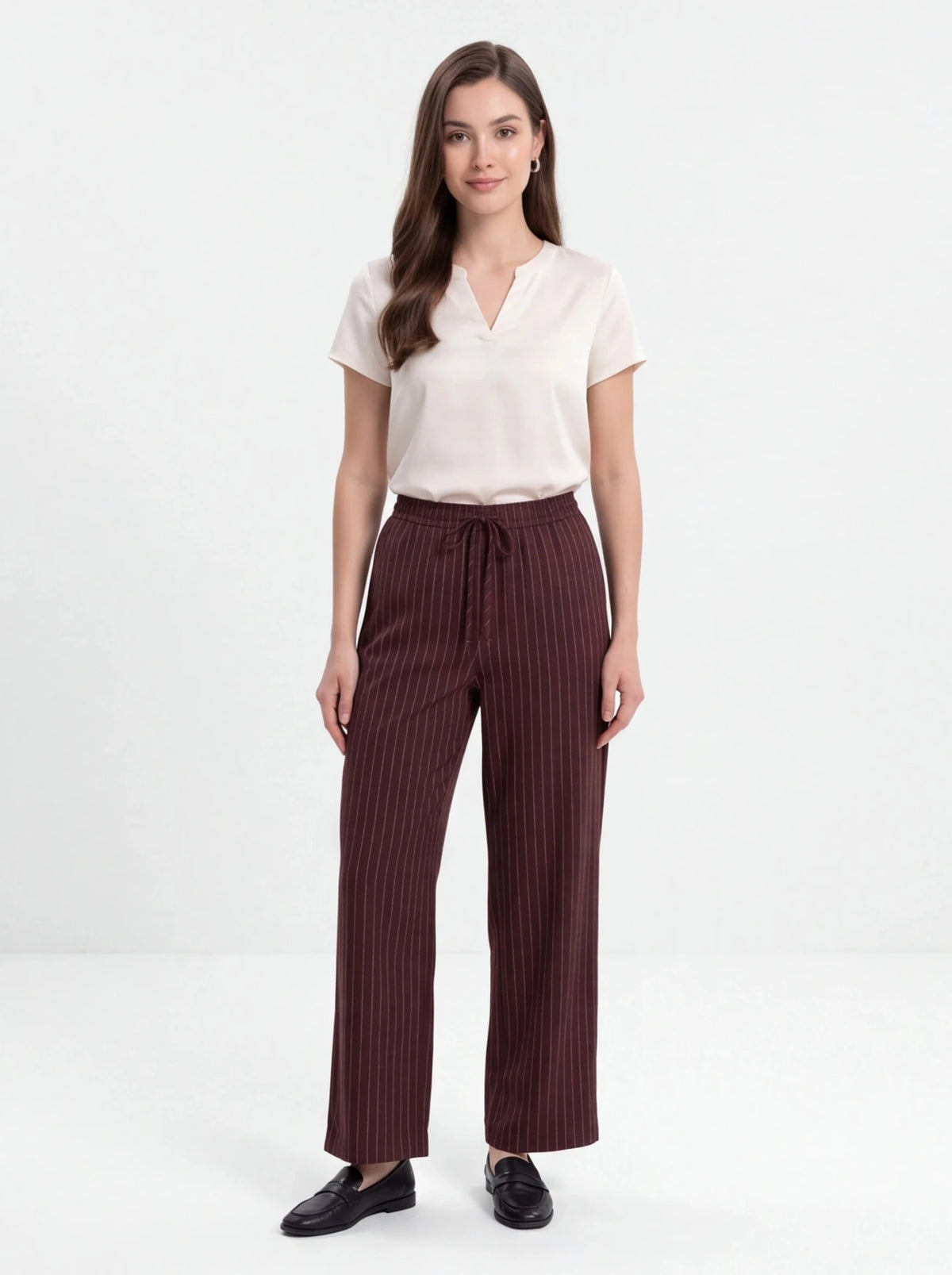 Pantalón rayas diplomáticas Burdeos - La Flamencona Accesorios