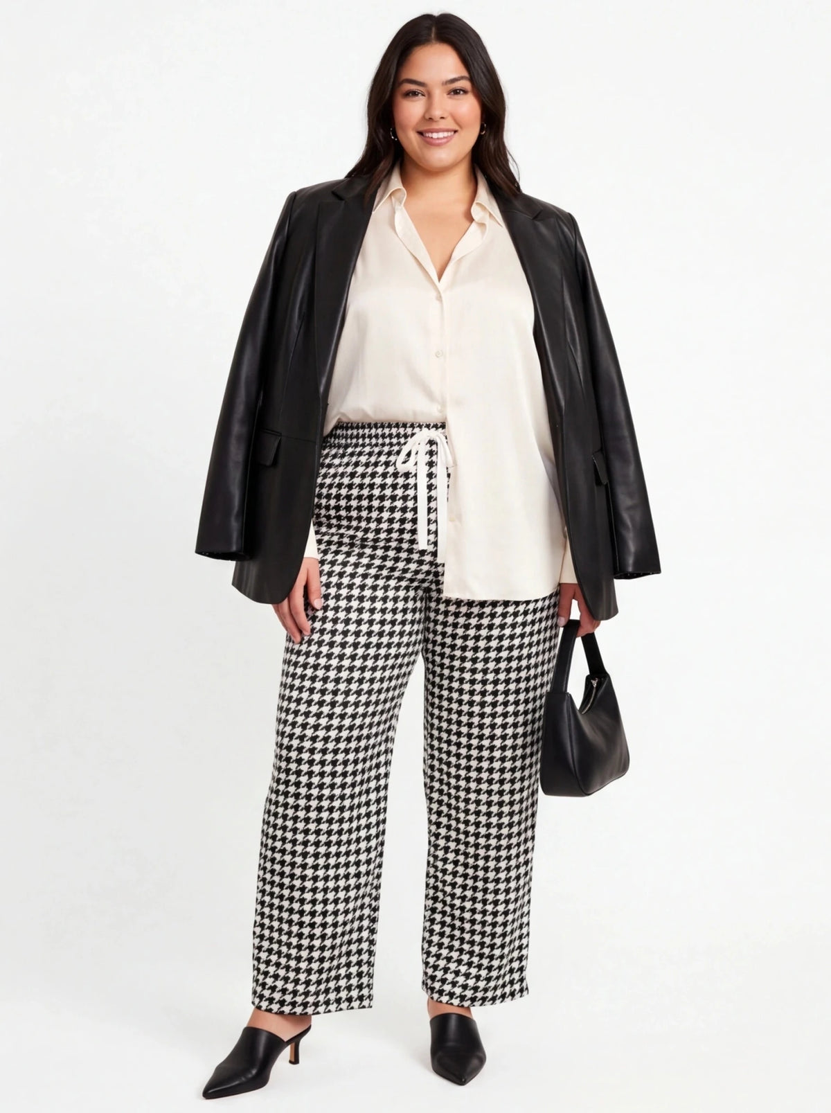 Pantalón Satinado Pata de Gallo Elegante y Confortable - La Flamencona Accesorios