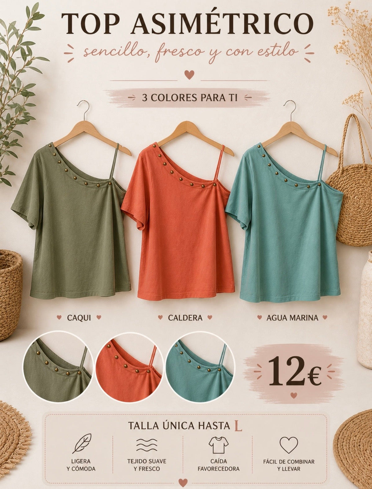 Top asimétrico - La Flamencona Accesorios