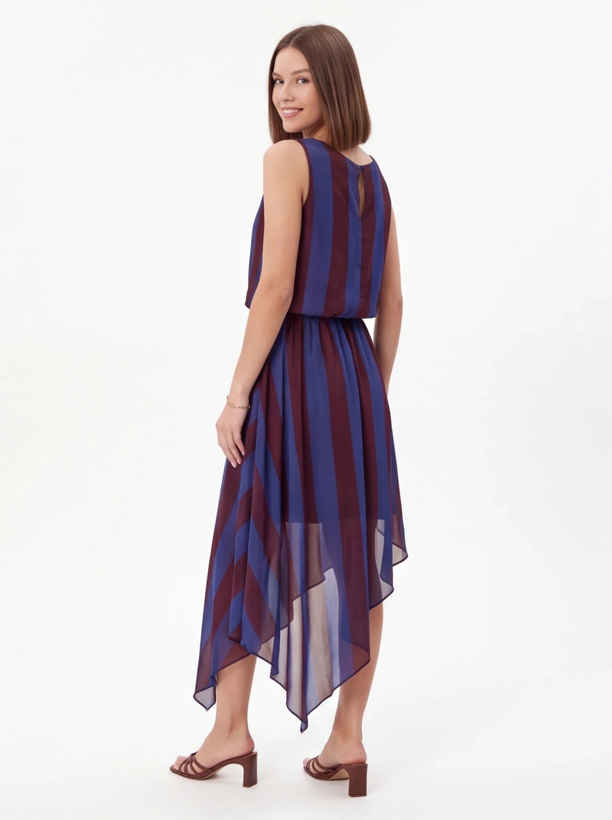 Vestido asimétrico de rayas talla única XS a M - La Flamencona Accesorios