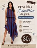 Vestido asimétrico de rayas talla única XS a M - La Flamencona Accesorios