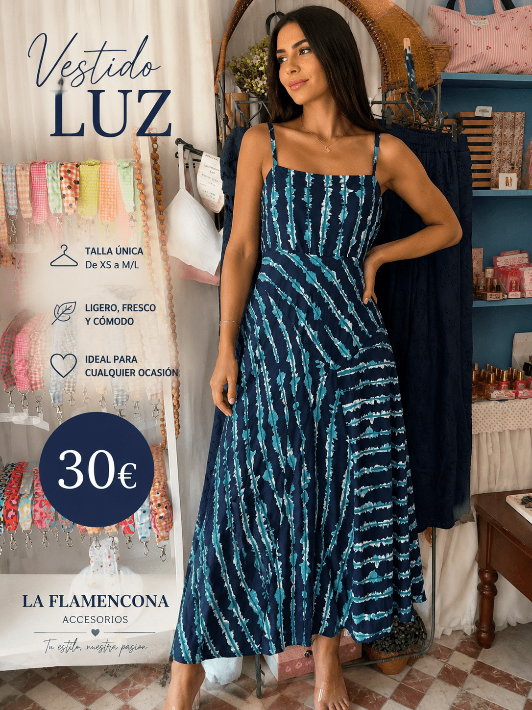 Vestido Luz talla única pecho máximo 95-100 cm - La Flamencona Accesorios