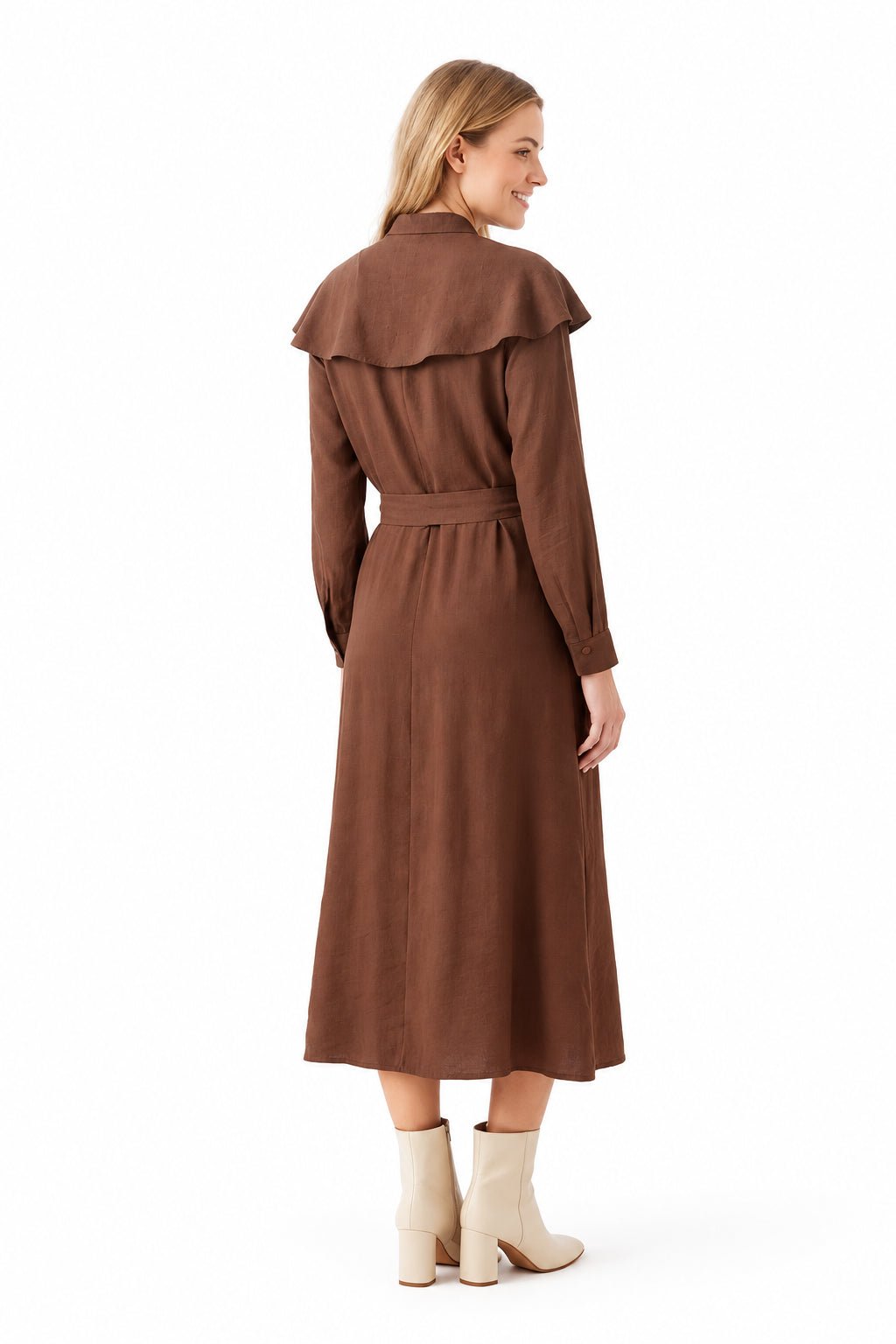 Vestido midi marrón - La Flamencona Accesorios
