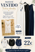 Vestido tachas doradas talla única con detalle en espalda - La Flamencona Accesorios
